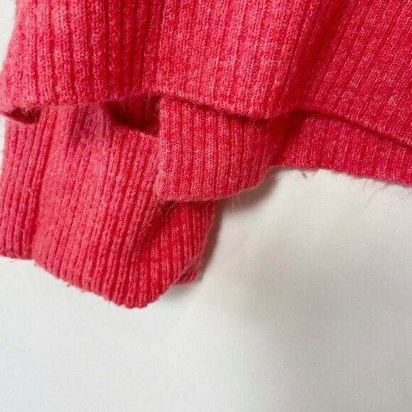Topshop Womens‎ Cropped Oversized Knitted Sweater Red Sz 8 Ribbed Relaxed Fit - Picture 5 of 9